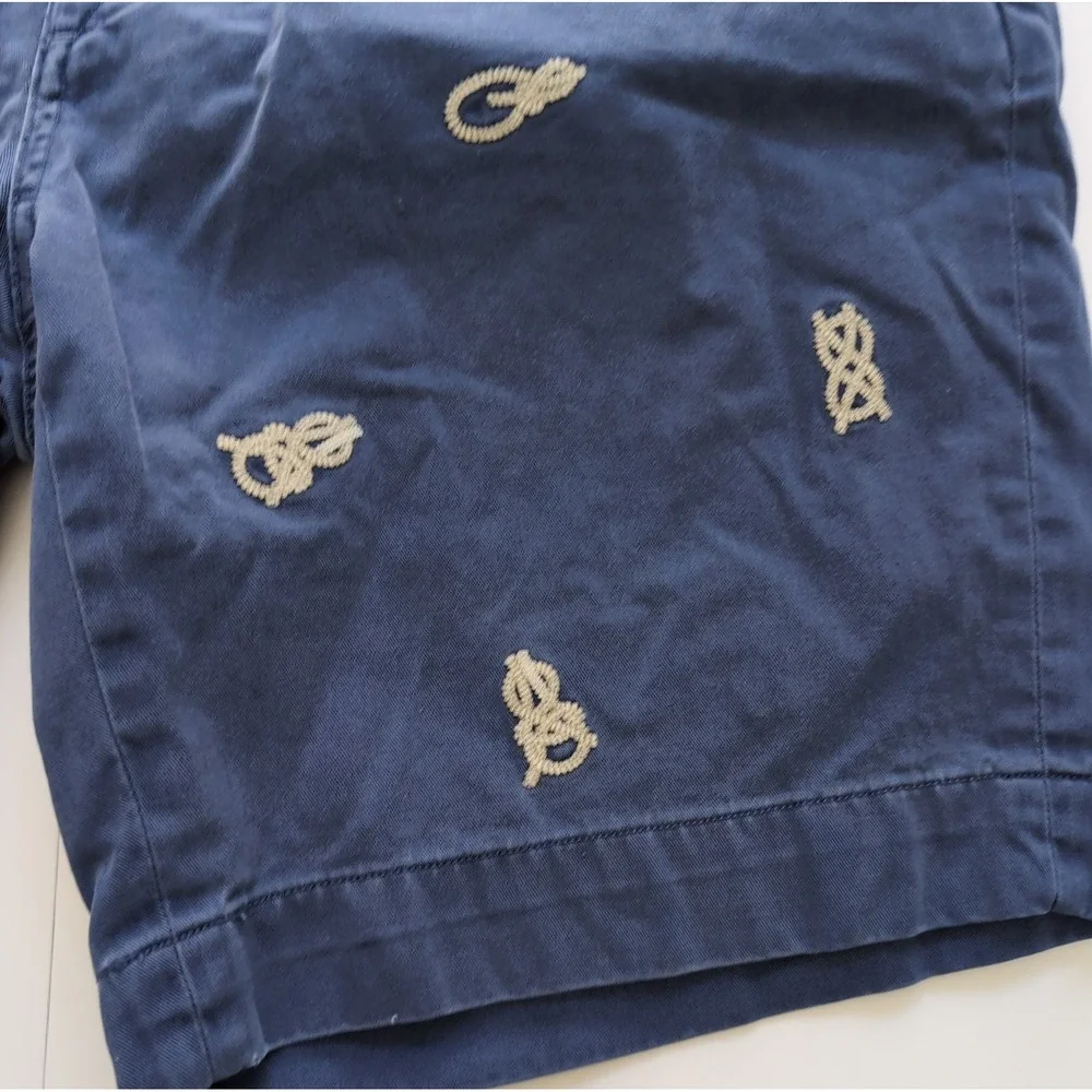 Polo Ralph Lauren Bedford Chino Shorts Mens 36 Classic Fit Navy Embroidered Rope